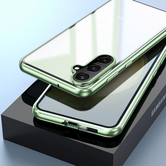 Чохол для Samsung Galaxy S24 FE, Magnetic Dual Glass, зелений