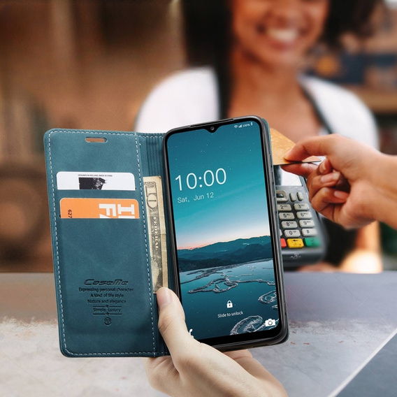 Чехол CASEME для Samsung Galaxy M33 5G, Leather Wallet Case, синий