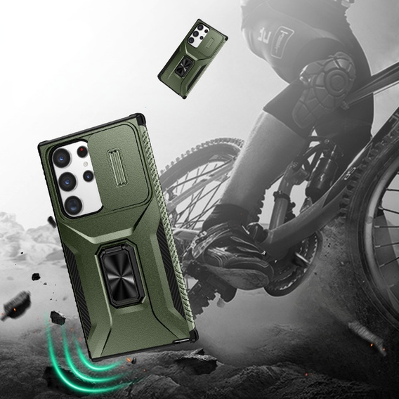 Чохол для Samsung Galaxy S23 Ultra, кришка об'єктива, зелений