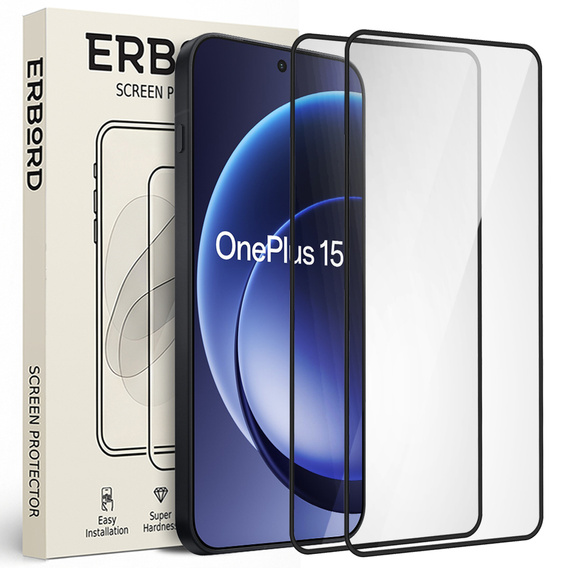 2x Закаленное стекло ERBORD 3D для OnePlus 15