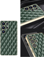 Чохол для Samsung Galaxy S25 Ultra, Leather Rhombus, зелений