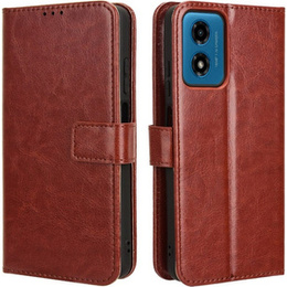 Откидной чехол для Motorola Moto E14, Crazy Horse Wallet, коричневый