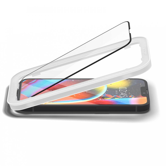 Загартоване скло з монтажною рамкою SPIGEN Alm Glass FC iPhone 13 / 13 Pro, Black