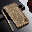 Чохол-книжка для Samsung Galaxy A36 5G, Wallet Zipper Pocket Glittery, золотий