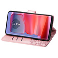 Чохол-книжка для Motorola Edge 50 Ultra, Butterfly, рожевий rose gold