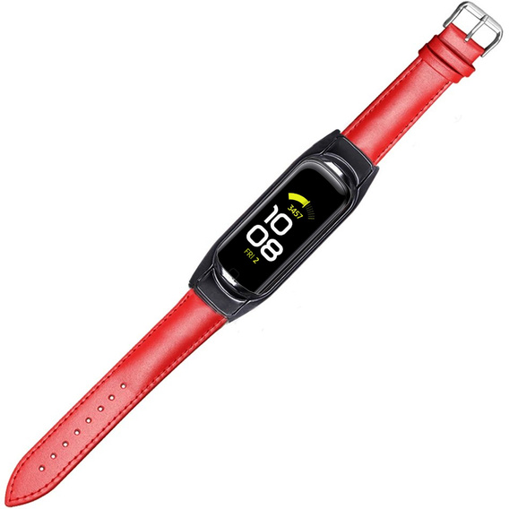 Кожаный ремешок для часов Samsung Galaxy Fit 2 SM-R220, Red