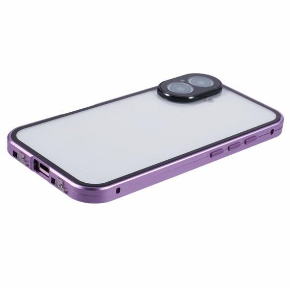 Чохол для iPhone 16, Magnetic Dual Glass, фіолетовий