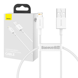 BASEUS Wisdom Kaбель Lightning 1.5M/2.4A (2 sztuki) - White