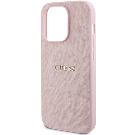 Чехол GUESS до iPhone 14 Pro, Saffiano MagSafe, розовый