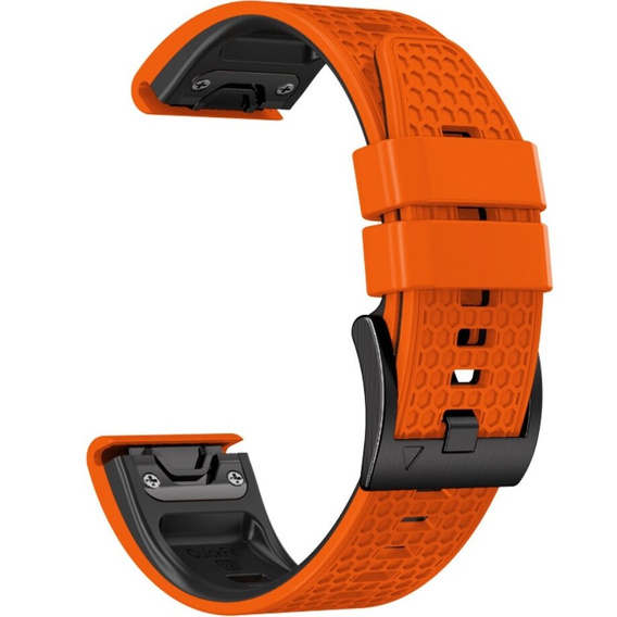 Силиконовый ремешок для Garmin Fenix 7 / Forerunner 965 / 955 / 945 / 935, оранжевая / черный 