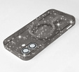 Чохол для iPhone 16, ERBORD Glitter MagSafe, чорний + Скло для екрану