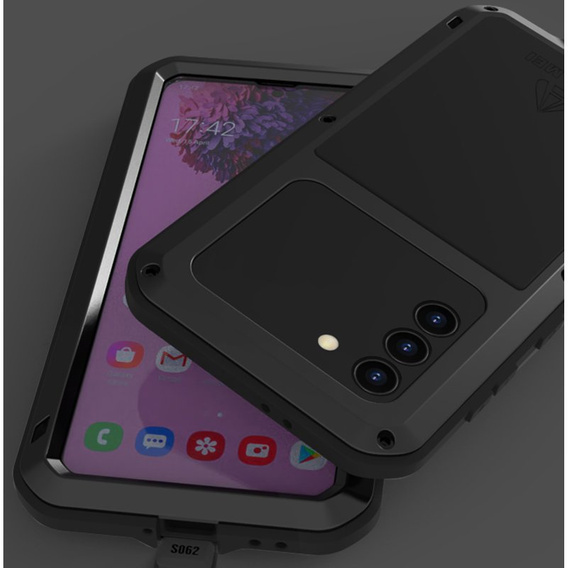 Чехол Love Mei до Samsung Galaxy S21, armored with glass, чёрный