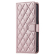 Чохол-сумка для Samsung Galaxy S20 FE, Rhombus Crossbody Leather, рожевий rose gold