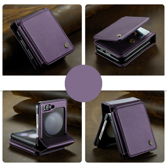 CASEME флип-кейс для Samsung Galaxy Z Flip5 5G, Litchi Wallet, фиолетовый