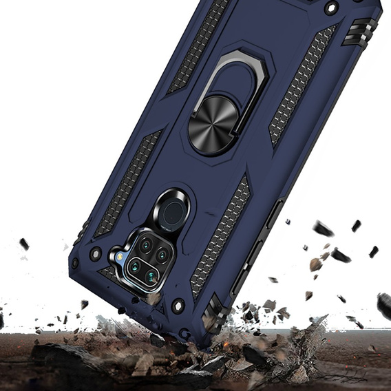 Бронированный Чехол до Xiaomi Redmi Note 9, Nox Case Ring, синий