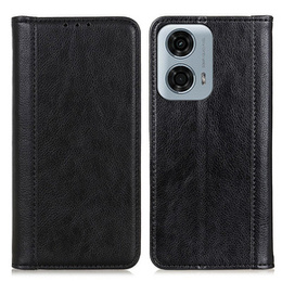 Чoхол до Motorola Moto G24 / G24 Power / G04, Wallet Litchi Leather, чорний