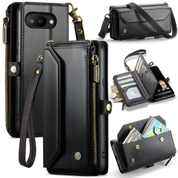 Чехол CASEME для Samsung Galaxy A56 5G, RFID Leather Wallet, с плечевым ремнем, зелёный