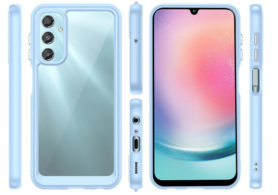 Чехол до Samsung Galaxy A25 5G, Fusion Hybrid, прозрачный / синий + 9H стекло
