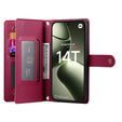 Чохол-книжка для Xiaomi 14T, Wallet Zipper Pocket, червоний