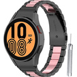 Браслет Stainless для  Samsung Galaxy Watch 4 / 4 Classic - Black/Pink