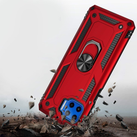 Бронированный Чехол до Motorola Moto G 5G Plus, Nox Case Ring, красный