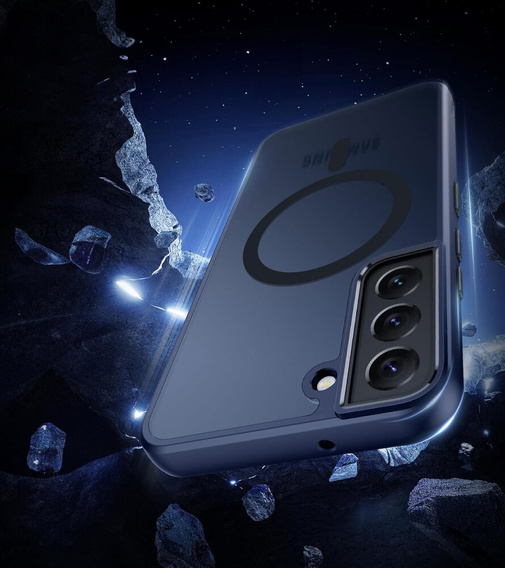 Чехол для Samsung Galaxy S21, для MagSafe, ERBORD Matt Case, темно-синий + стекло для экрана