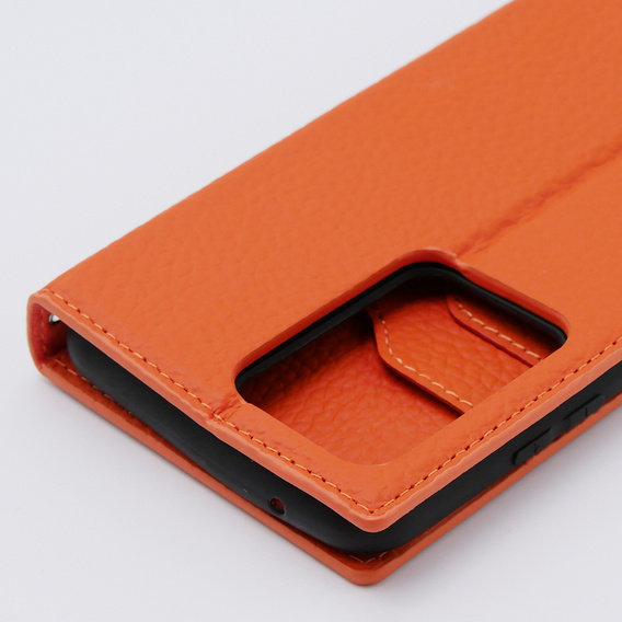 Шкіряний чохол для Samsung Galaxy S20 Ultra, ERBORD Grain Leather, помаранчевий