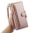 Чохол-книжка для Samsung Galaxy S25, Wallet Zipper Pocket, рожевий