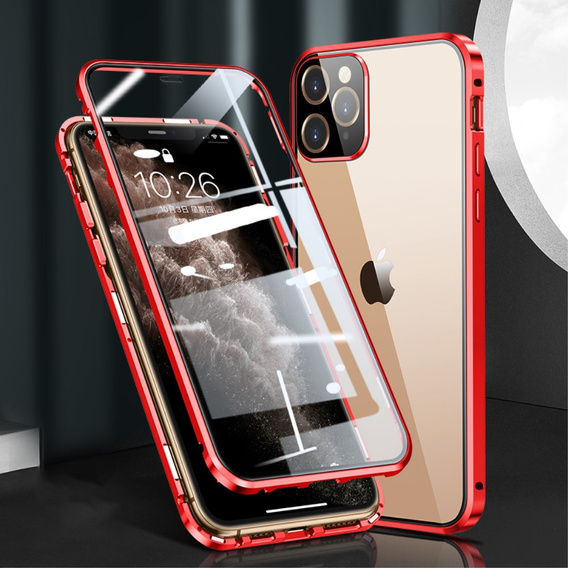 Чохол для iPhone 12 Pro, Magnetic Dual Glass, червоний