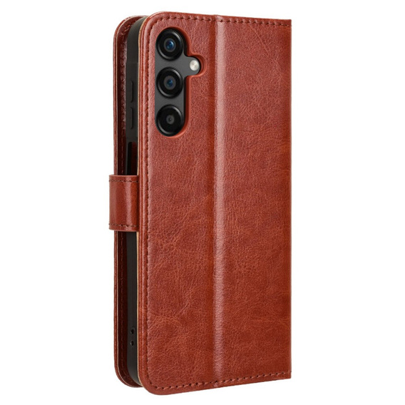Футляр з клапаном для Samsung Galaxy M55 5G, Crazy Horse Wallet, коричневий