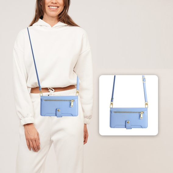 Откидной чехол для Xiaomi Redmi Note 13 5G, Wallet Zipper Pocket, синий