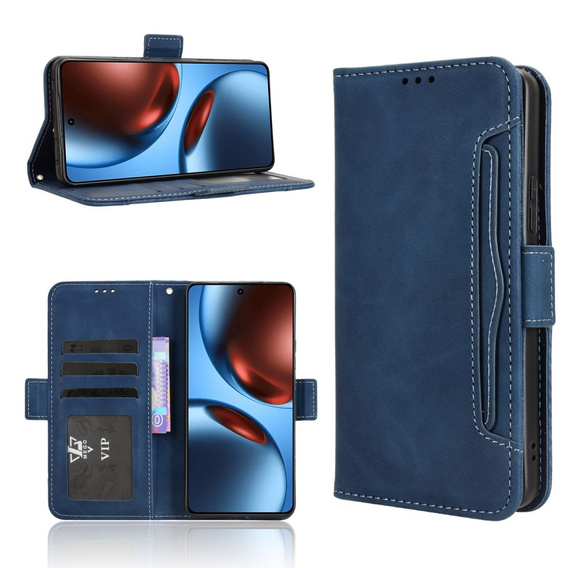 Откидной чехол для Realme GT 7 / 7T, Card Slot, темно-синий