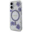 Чехол GUESS HC MagSafe Resin Flowers and Glitter для iPhone 16