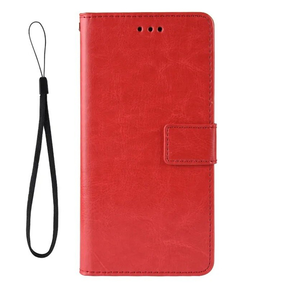 Футляр з клапаном для Xiaomi Poco F6, Crazy Horse Wallet, червоний