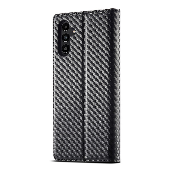 Чохол-розкладачка LC.IMEEKE для Samsung Galaxy A17 5G, з карбоновою текстурою, чорний