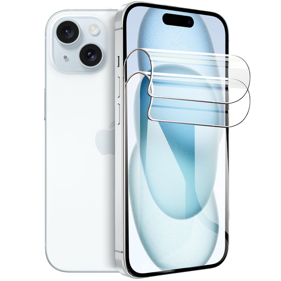 2x Гідрогелева плівка для iPhone 15, ERBORD Hydrogel Foil
