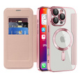 Откидной чехол для iPhone 16 Pro Max, RFID Wallet MagSafe CamShield, розовый