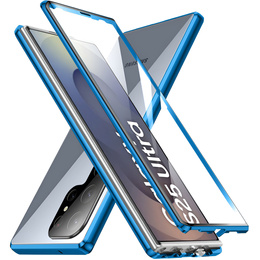 Чехол для Samsung Galaxy S25 Ultra, Magnetic Dual Glass, синий