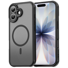 Чехол для iPhone 17, для MagSafe, с защитой камеры, тонированный с черной рамкой