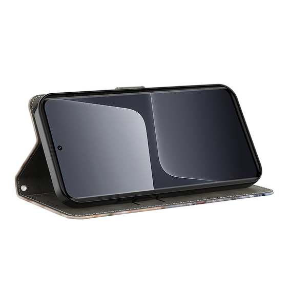 Откидной чехол для Xiaomi Redmi Note 12 4G, Wallet, feathers, чёрный