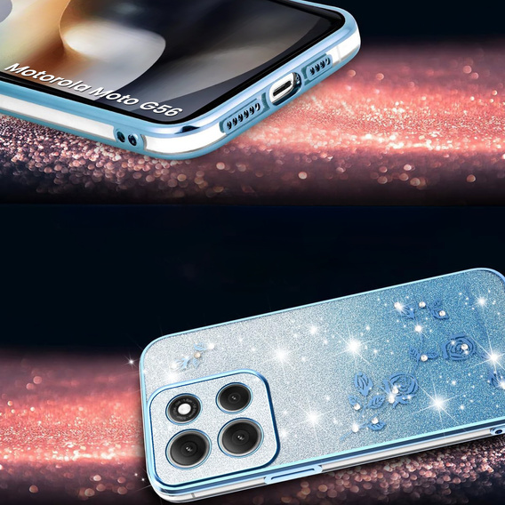 Чохол для Motorola Moto G56 5G, Glitter Flower, м'яти