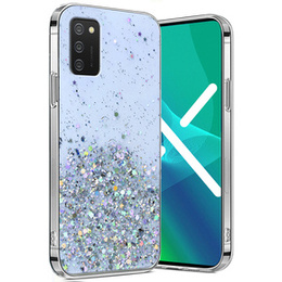 Чехол до Samsung Galaxy A02s, Glittery, синий