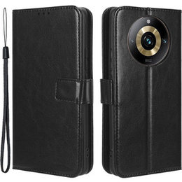 Футляр з клапаном для Realme 11 Pro 5G / Pro+ 5G, Crazy Horse Wallet, чорний