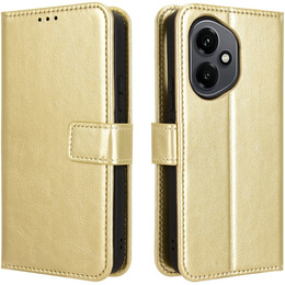 Откидной чехол для Honor 400 5G, Crazy Horse Wallet, золотой