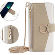 Чохол-книжка для iPhone 15, Wallet Zipper Pocket, з дзеркалом, білий