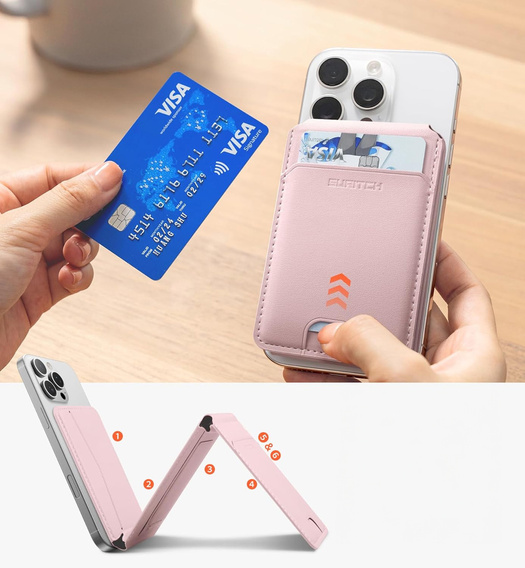 Магнитный кошелек с подставкой и функцией NFC SURITCH для iPhone 16 Pro