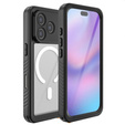 Чохол Redpepper для iPhone 17 Pro, водонепроникний, IP68, для MagSafe, прозорий з чорними боками