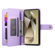 Откидной чехол для Samsung Galaxy S25 Ultra, Wallet Zipper Pocket, фиолетовый