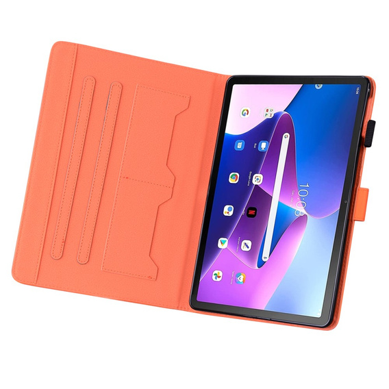 Чехол для Lenovo Tab M10 Plus 10.6 Gen 3, с клапаном, animal, оранжевый