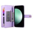 Откидной чехол для Samsung Galaxy S24 FE, Wallet Zipper Pocket, фиолетовый